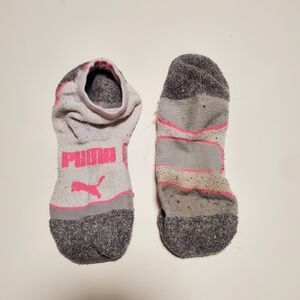 Puma Women's Gray and Pink Athletic Socks